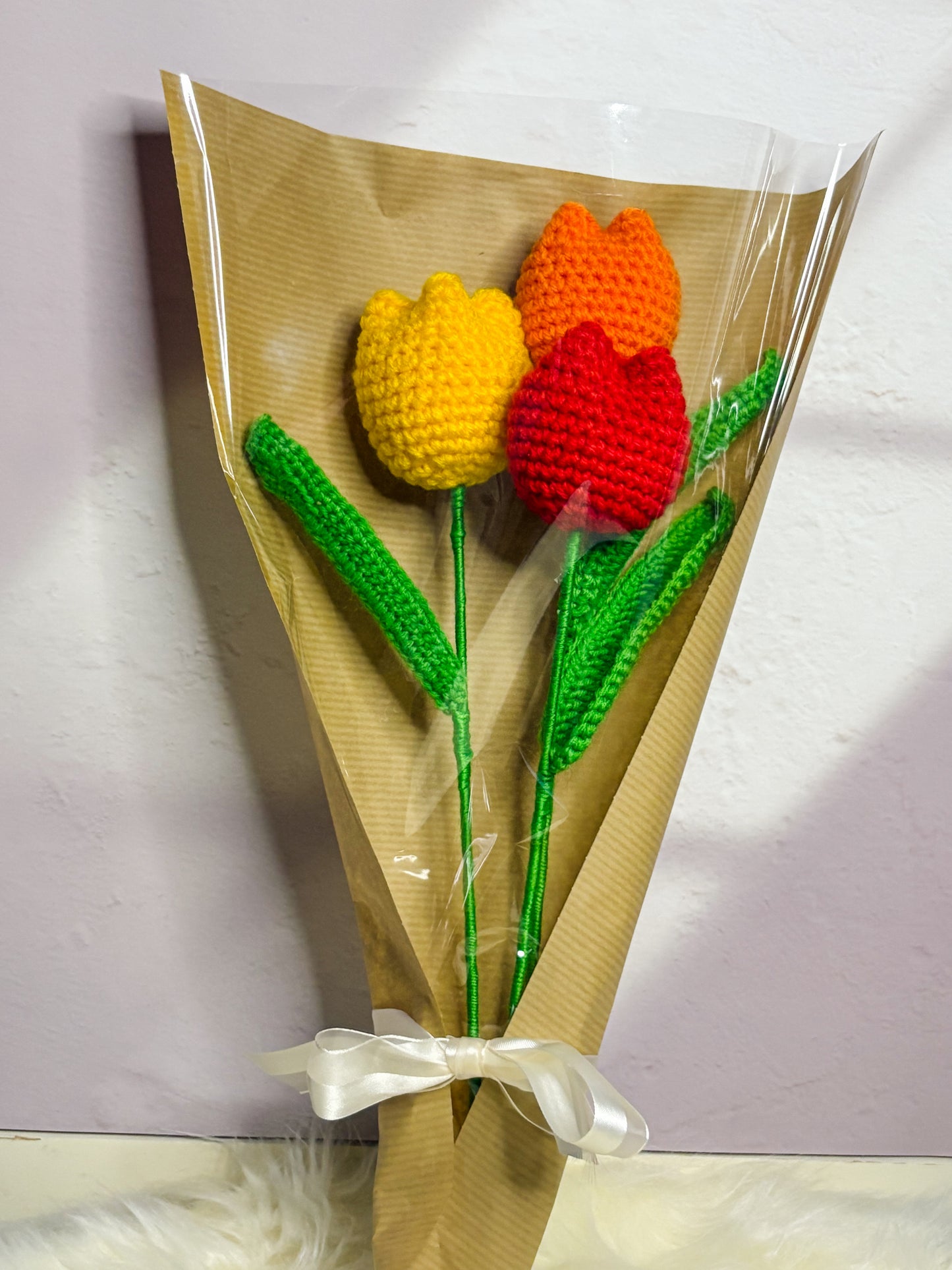 Handmade Crochet Tulip Bouquet - Everlasting Beauty in Bloom