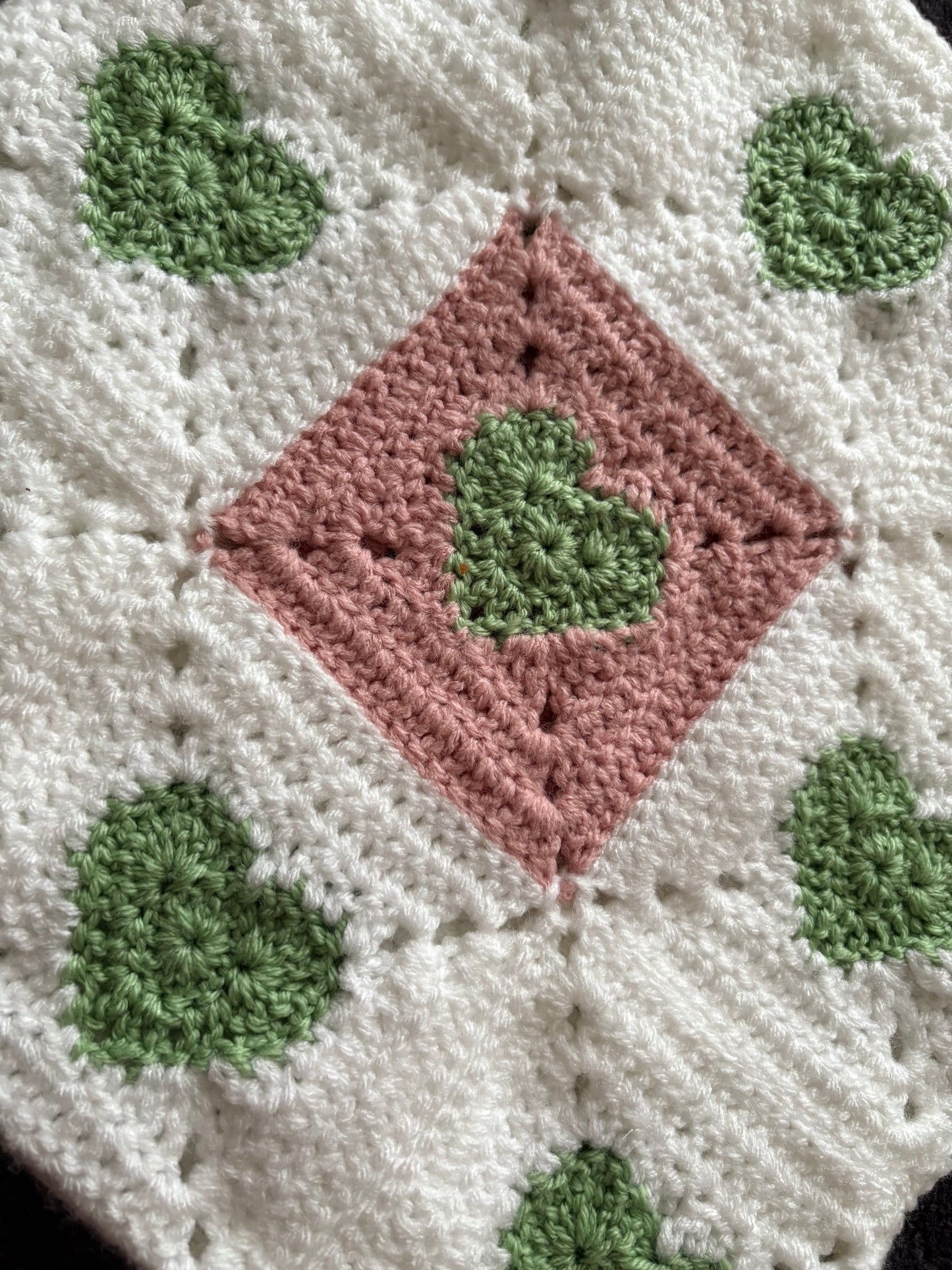 Crocheted Tote Bag with heart design