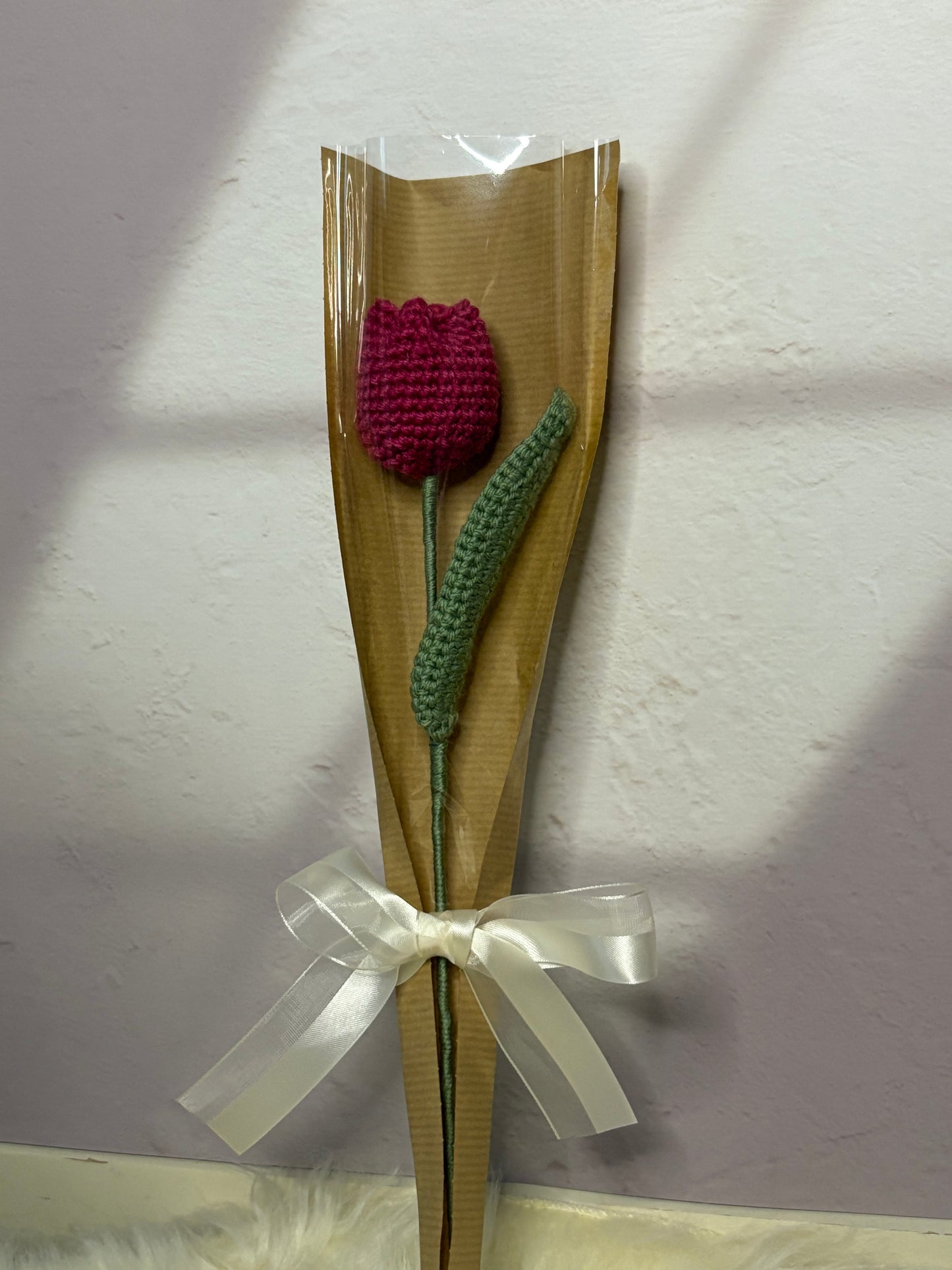 1pc crocheted tulip in a wrap