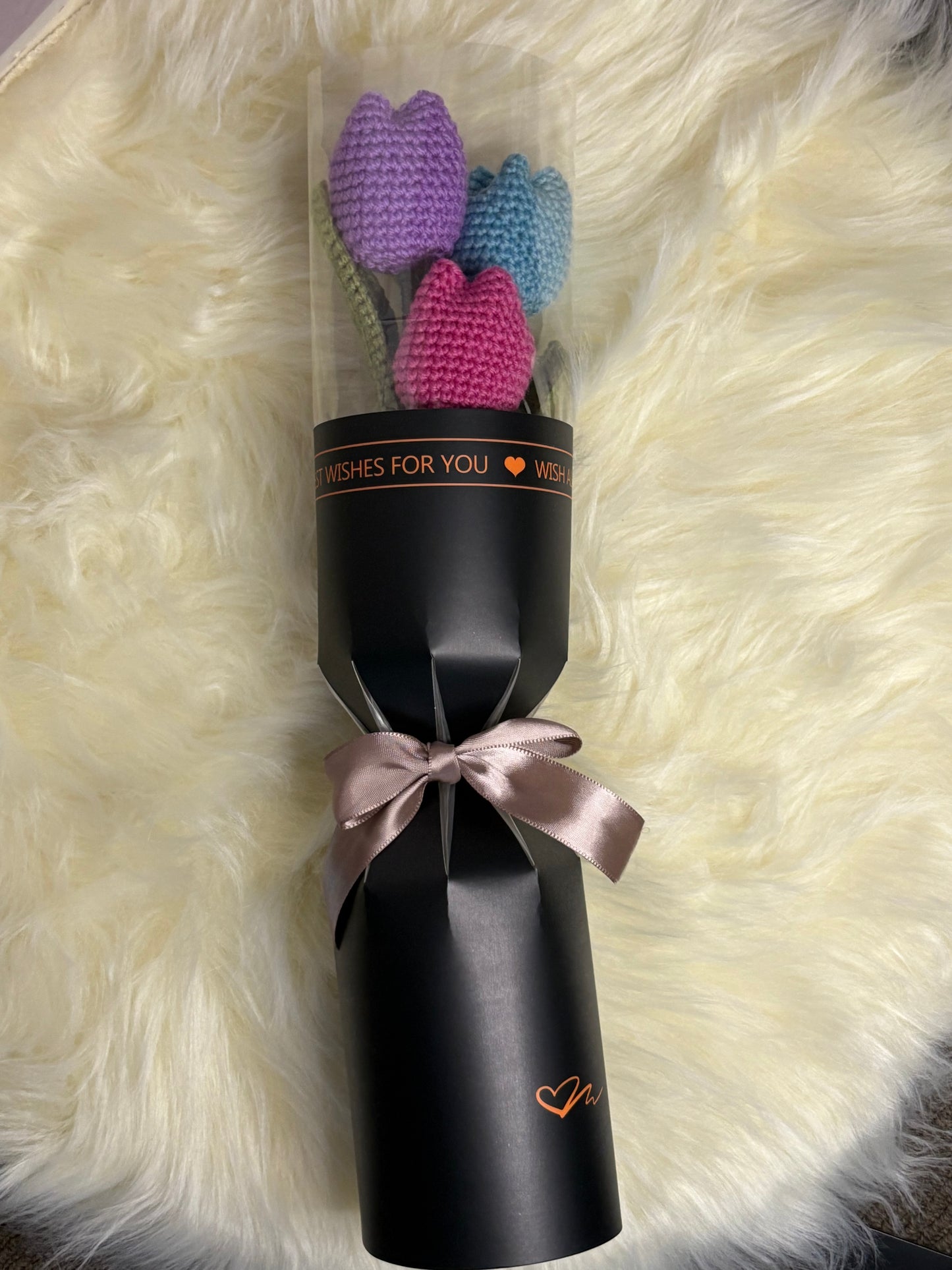 Handmade Crochet Tulip Bouquet - Everlasting Beauty in Bloom