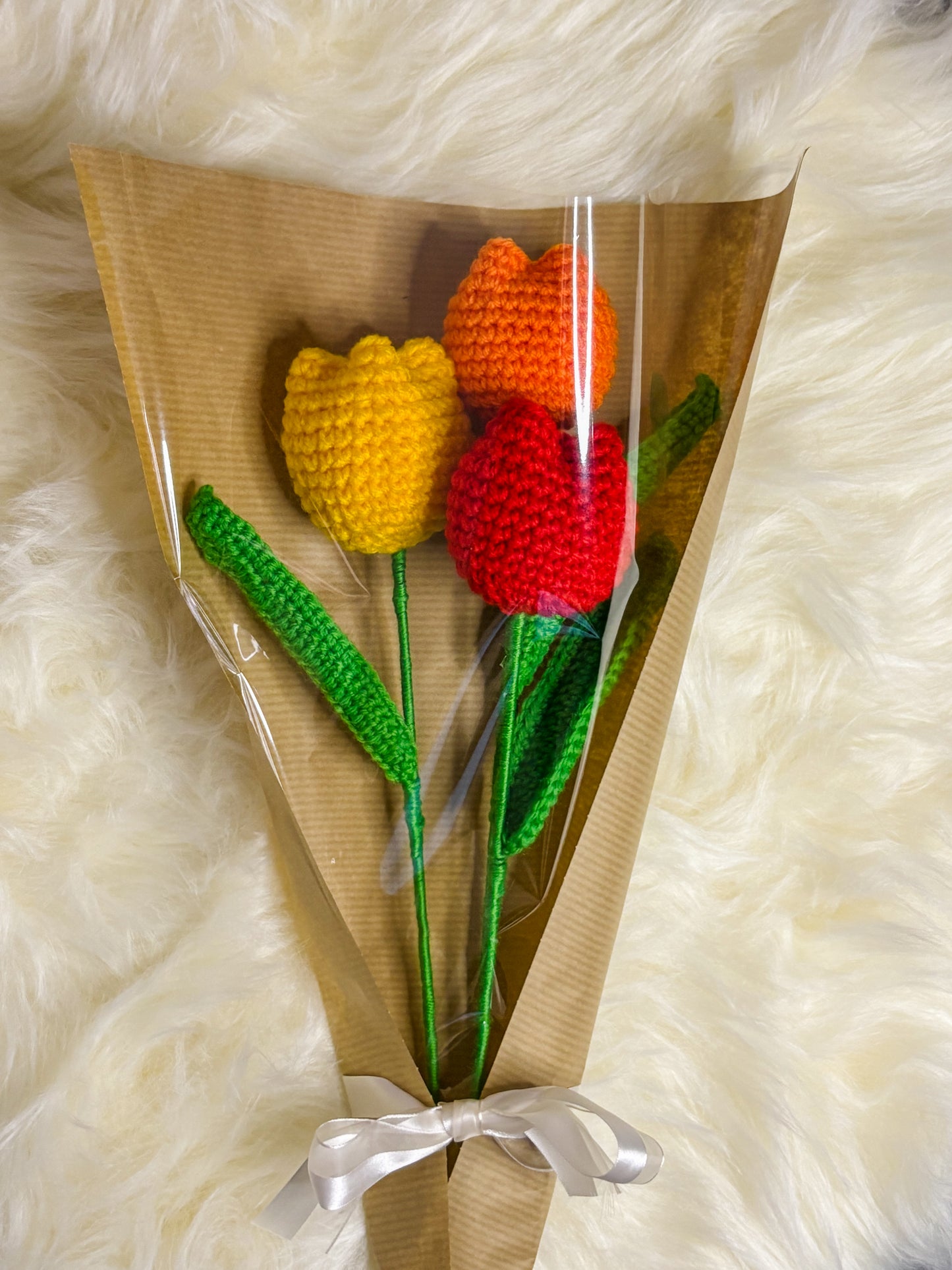 Handmade Crochet Tulip Bouquet - Everlasting Beauty in Bloom