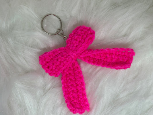 Crocheted Bow Keychain