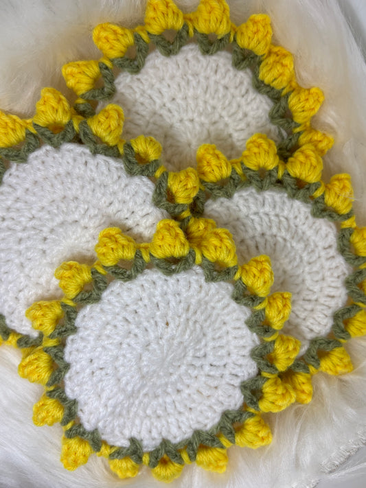 Crocheted Flower Coasters